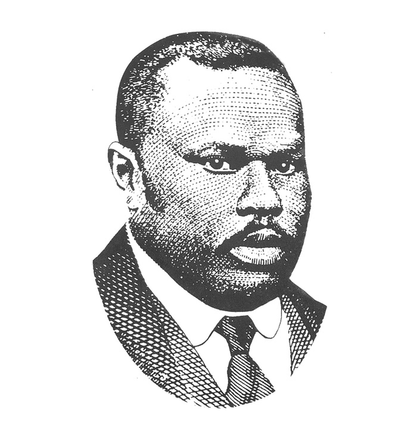 Official monochrome portrait of Marcus Mosiah Garvey