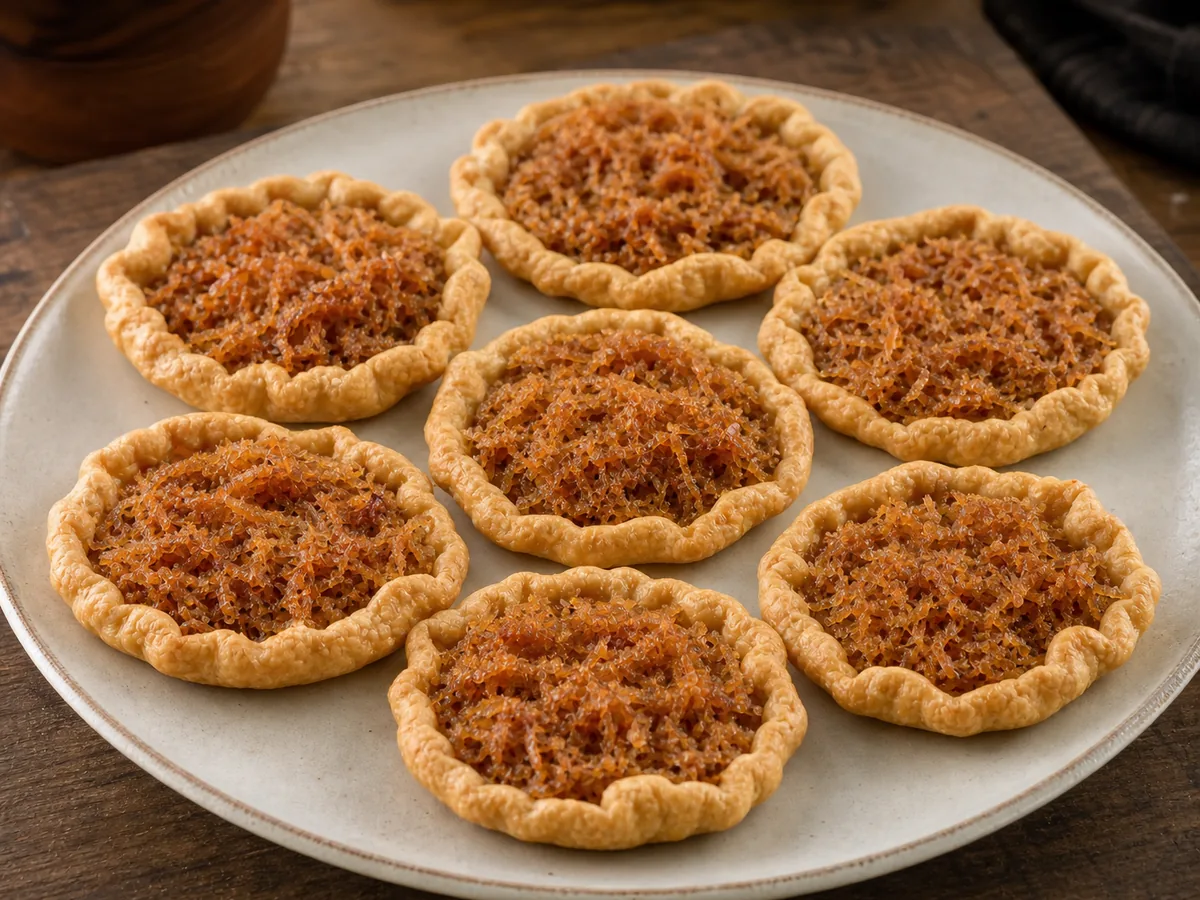 Jamaican gizzadas with hand-pinched pastry edges and brown ginger-coconut filling.